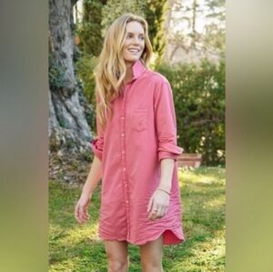 Frank & Eileen Coral Mini Shirt Dress